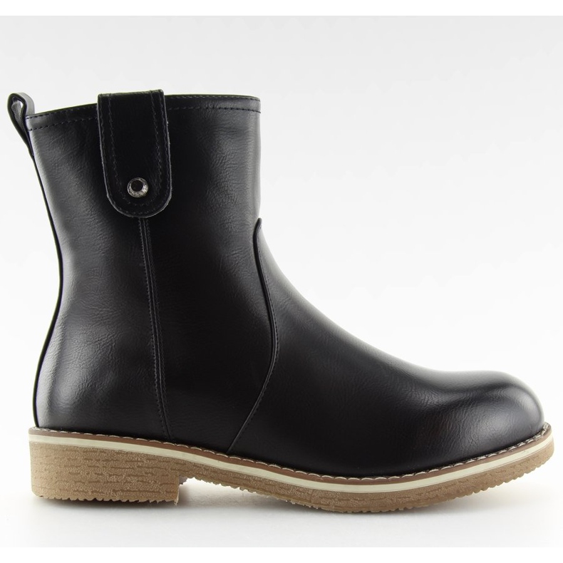 Kotníkové boty ploché černé 0-253 černé černá