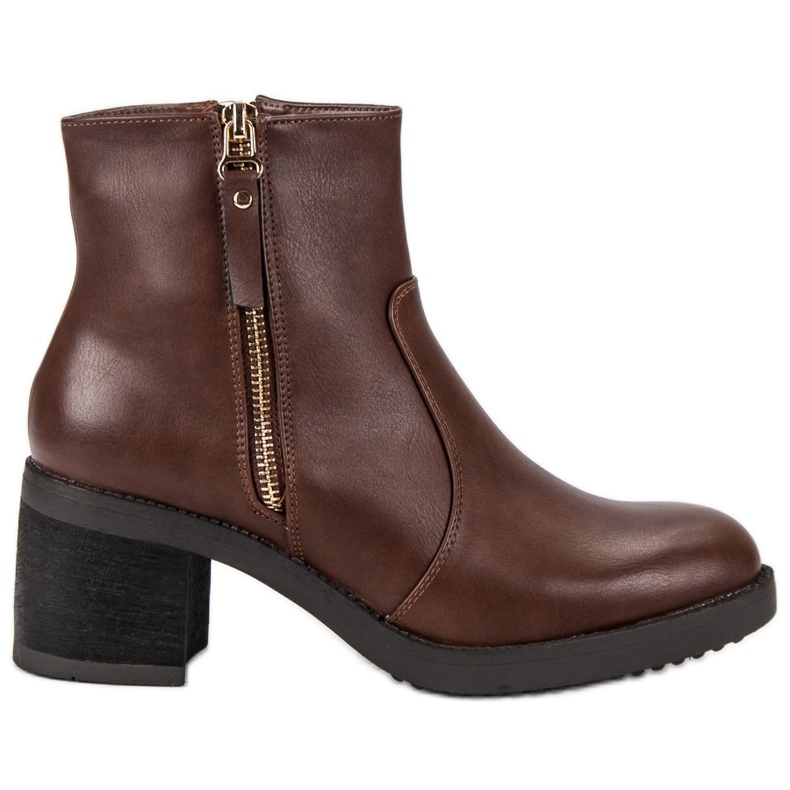 Klasické kozačky na sloupek hnědý Klasické kozačky na sloupek hnědý