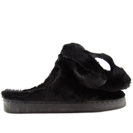 Černé dámské černé pantofle DD93 Black černý