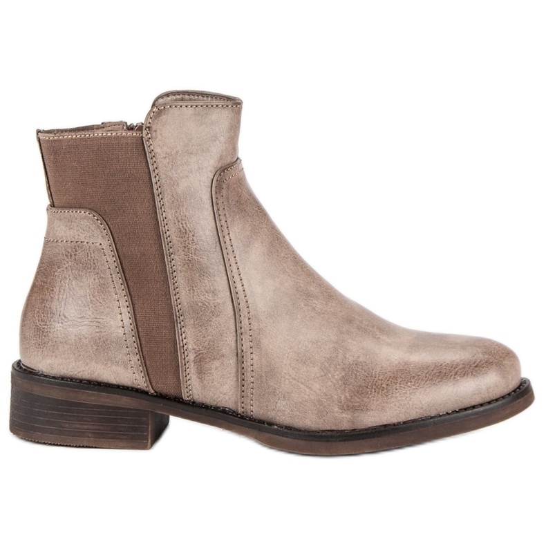 Super Mode Boty na podpatku hnědý