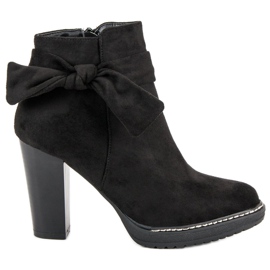 Cm Paris Semišové boty Chelsea s mašlí černý