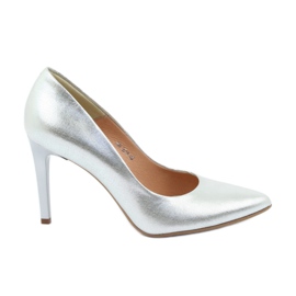 Espinto Dámská kožená čerpadla Silver Metallic 456/166 stříbro