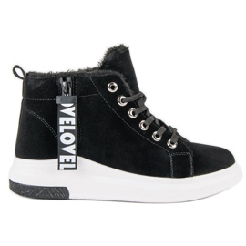 Teplé černé tenisky černý