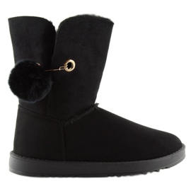 Černé emuzy s bambulí SP04P Black černá