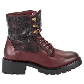 Ideal Shoes Přicházející pracovníci na platformě vícebarevný červený
