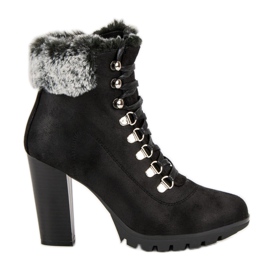 Cm Paris Šněrovací boty na sloupku černý