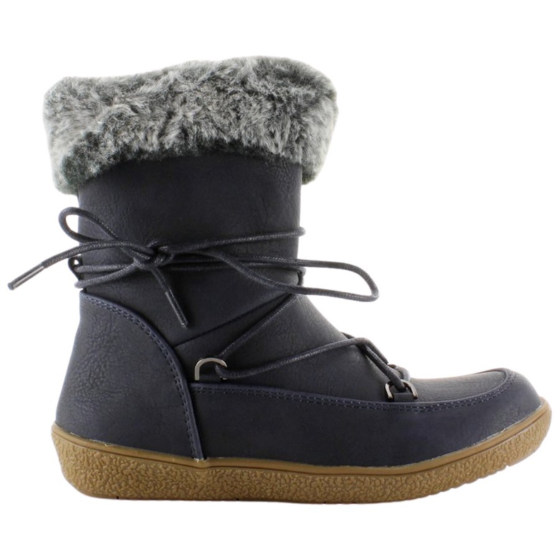Poloviční boty pro děti s kožešinou K1647201 Marino námořnická modrá