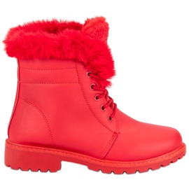 Červené lovci s kožešinou červený