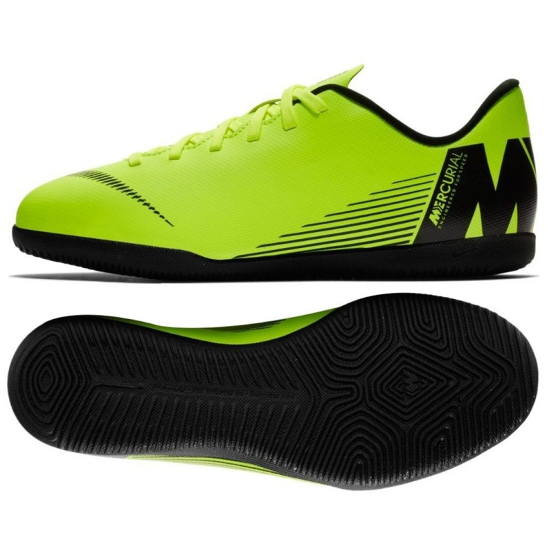 Sálová obuv Nike Mercurial Vapor X 12 Club Ic Jr AH7354-701 zelená zelená Sálová obuv Nike Mercurial Vapor X 12 Club Ic Jr AH7354-701 zelená zelená