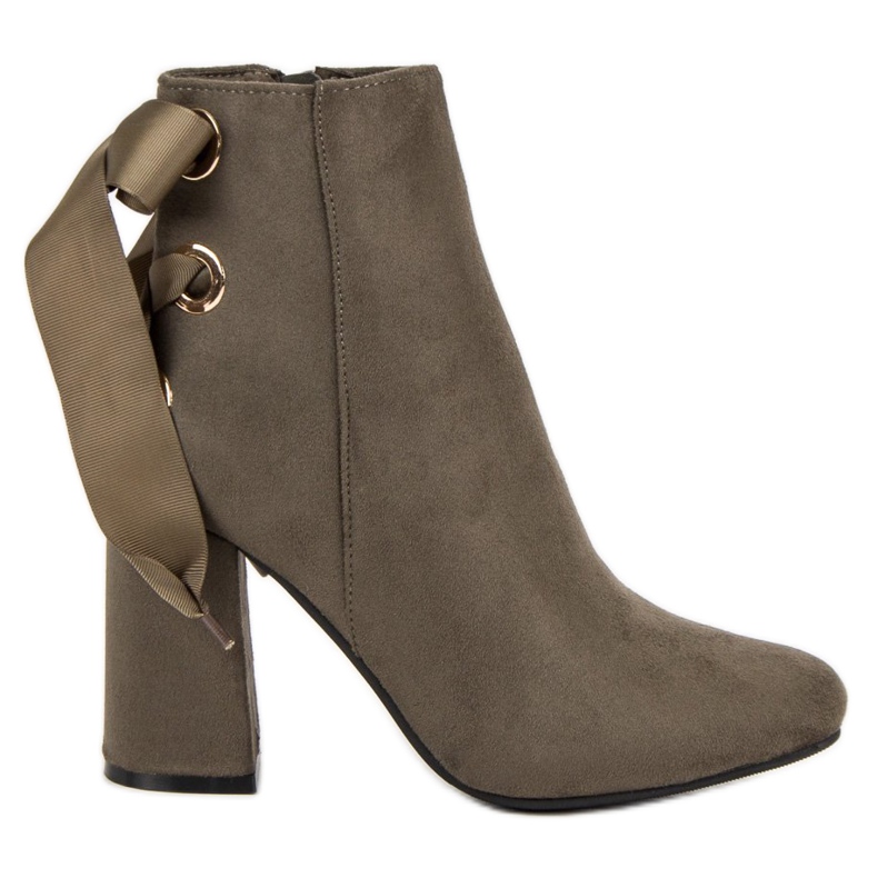 Ideal Shoes Sexy kozačky na sloupku šedá Ideal Shoes Sexy kozačky na sloupku šedá