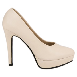 J. Star Sexy vysoké podpatky na platformě hnědý