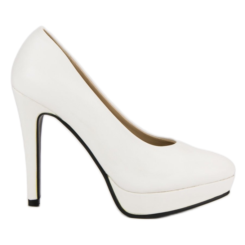 J. Star Sexy vysoké podpatky na platformě bílý