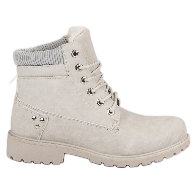 Šedé, izolované turistické boty šedá