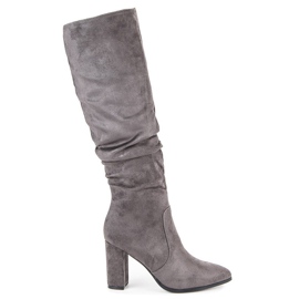 Super Mode Šedé boty na sloupku šedá