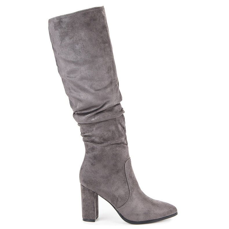 Super Mode Šedé boty na sloupku šedá