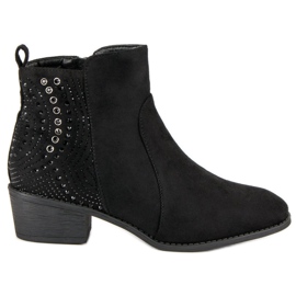 Nio Nio Černé boty s krystaly černý