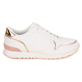 Bílé sportovní boty bílý žlutá růžový Bílé sportovní boty bílý žlutá růžový