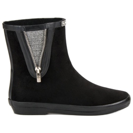 Kylie Semišové galoše s ozdobným zipem černá