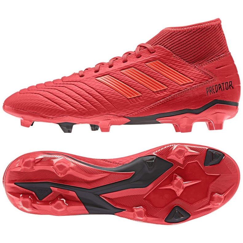 Kopačky Adidas Predator 19.3 Fg M BB9334 vícebarevný červené Kopačky Adidas Predator 19.3 Fg M BB9334 vícebarevný červené
