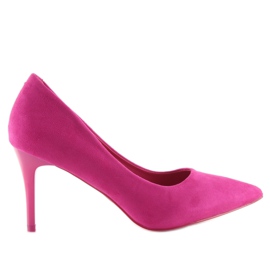Pohodlné lodičky na fuchsiovém podpatku LE012P Fushia růžový Pohodlné lodičky na fuchsiovém podpatku LE012P Fushia růžový