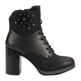 Vinceza Šněrovací boty na sloupku černý