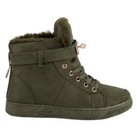 Semišové vysoké tenisky zelený