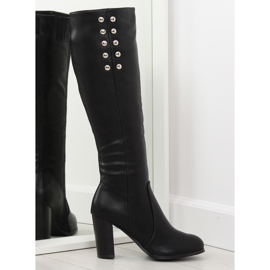 Černé vysoké podpatky 7330-PA Černá černý