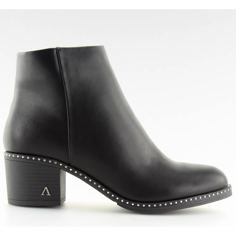 Boty na stabilním podpatku černé BH120-KB černé černá