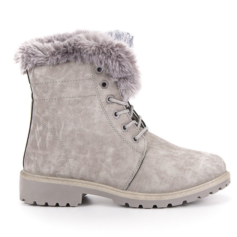 Světle šedé lapače s kožešinou šedá Světle šedé lapače s kožešinou šedá