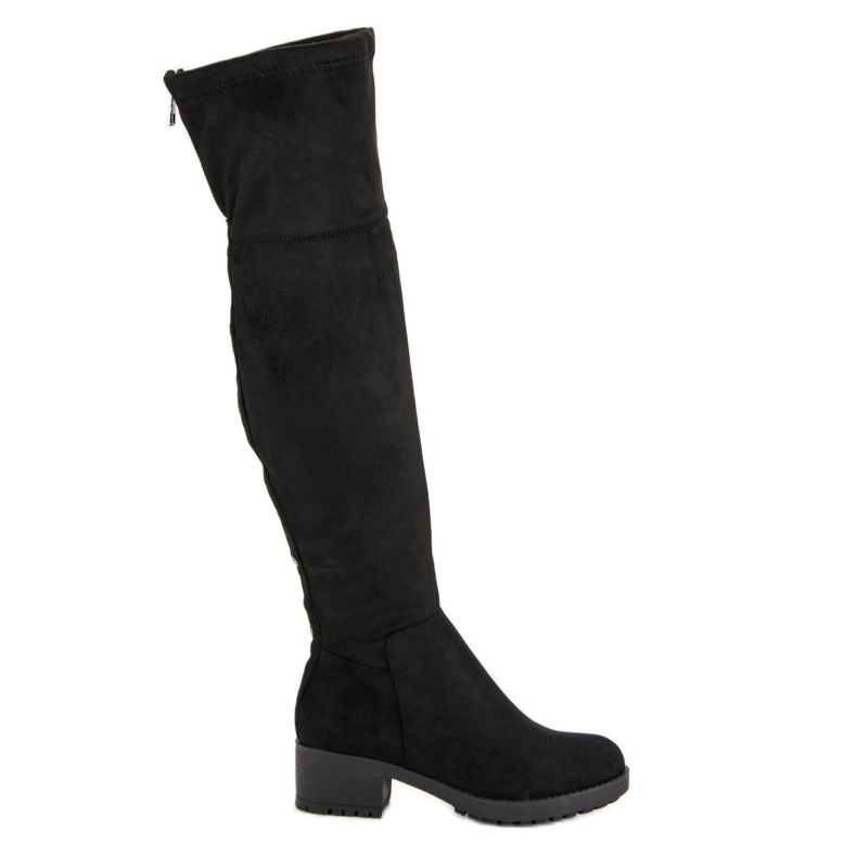 Super Me Stehenní boty na platformě černá