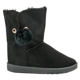 Mukluki s ovčí kůží černý