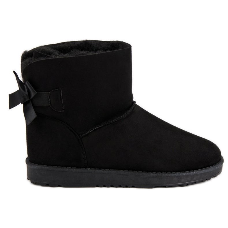 Queentina Černé mukluki s mašlí černá