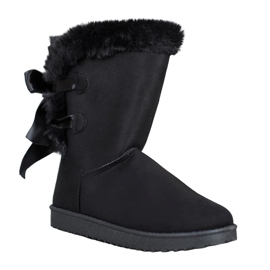 Vysoká Mukluki S Mašlemi černá