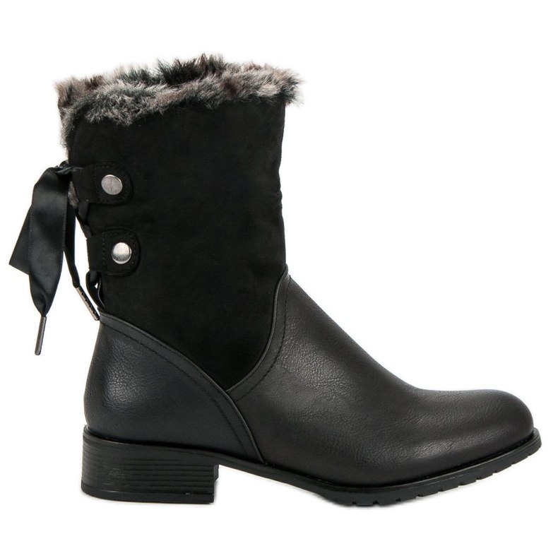 SDS Černé Boty S Mašlí černá