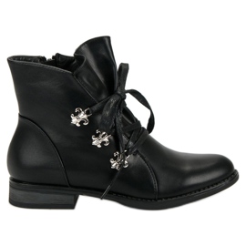 Weide Černé Boty Na Plochém Podpatku černý