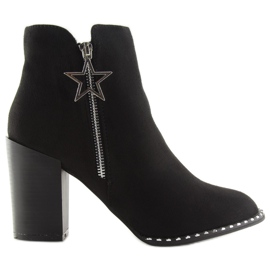 Boty na stabilním podpatku černé 8576-2 černé černá