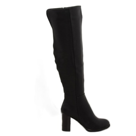 Černé vysoké podpatky 9206 Černá černý