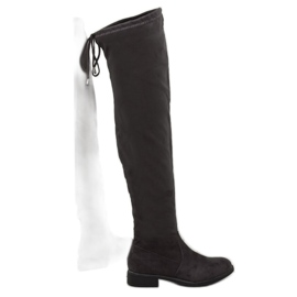 Šedé Dámské kozačky 7367-PG Šedá