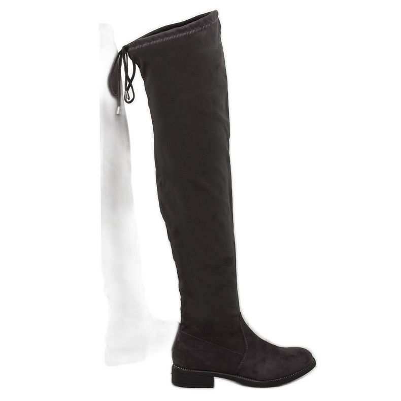 Šedé Dámské kozačky 7367-PG Šedá