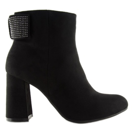 Černé kozačky na vysokém podpatku Z199 Black černá Černé kozačky na vysokém podpatku Z199 Black černá