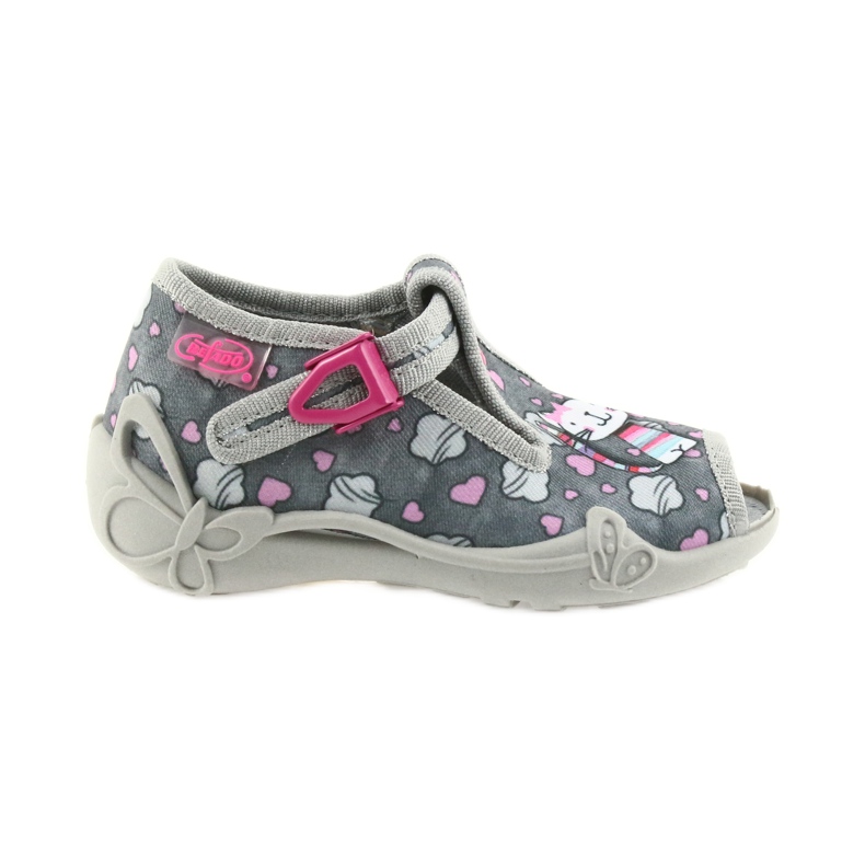 Růžové dětské boty Befado 213P107 šedá růžový