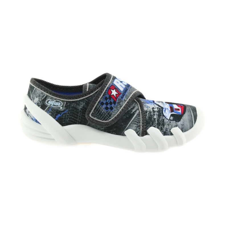 Pantofle dětské dětské Befado 273X251 černá modrý šedá červené