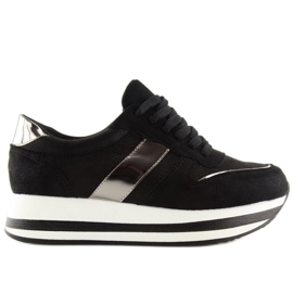 Černá 99-11 Černá obuv na vysoké podrážce černý