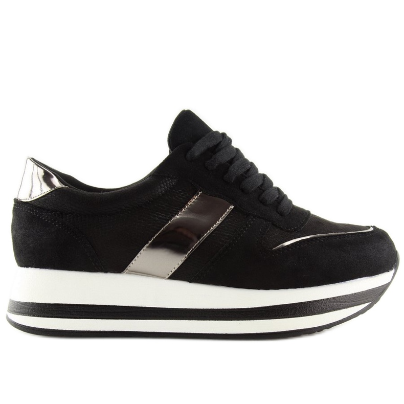 Černá 99-11 Černá obuv na vysoké podrážce