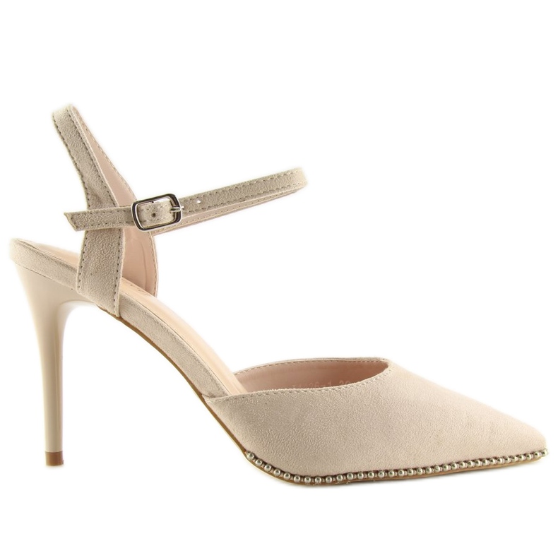 Béžové sandály na vysokém podpatku J1126-1 Beige béžový