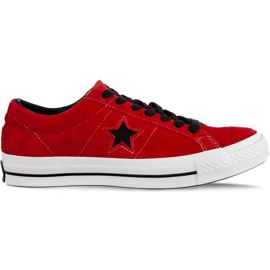 Converse Jedna hvězda Dark C163246 Smalt červená černá bílá červený
