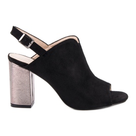 Postavené sandály na baru VINCEZA černý