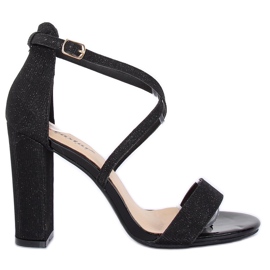 Černé sandály na sloupku NC791 Black černý
