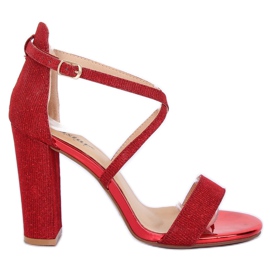 Sandály na sloupku červené NC791 Červené Sandály na sloupku červené NC791 Červené