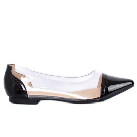 Černé průhledné balerínky N18-292 Black černý